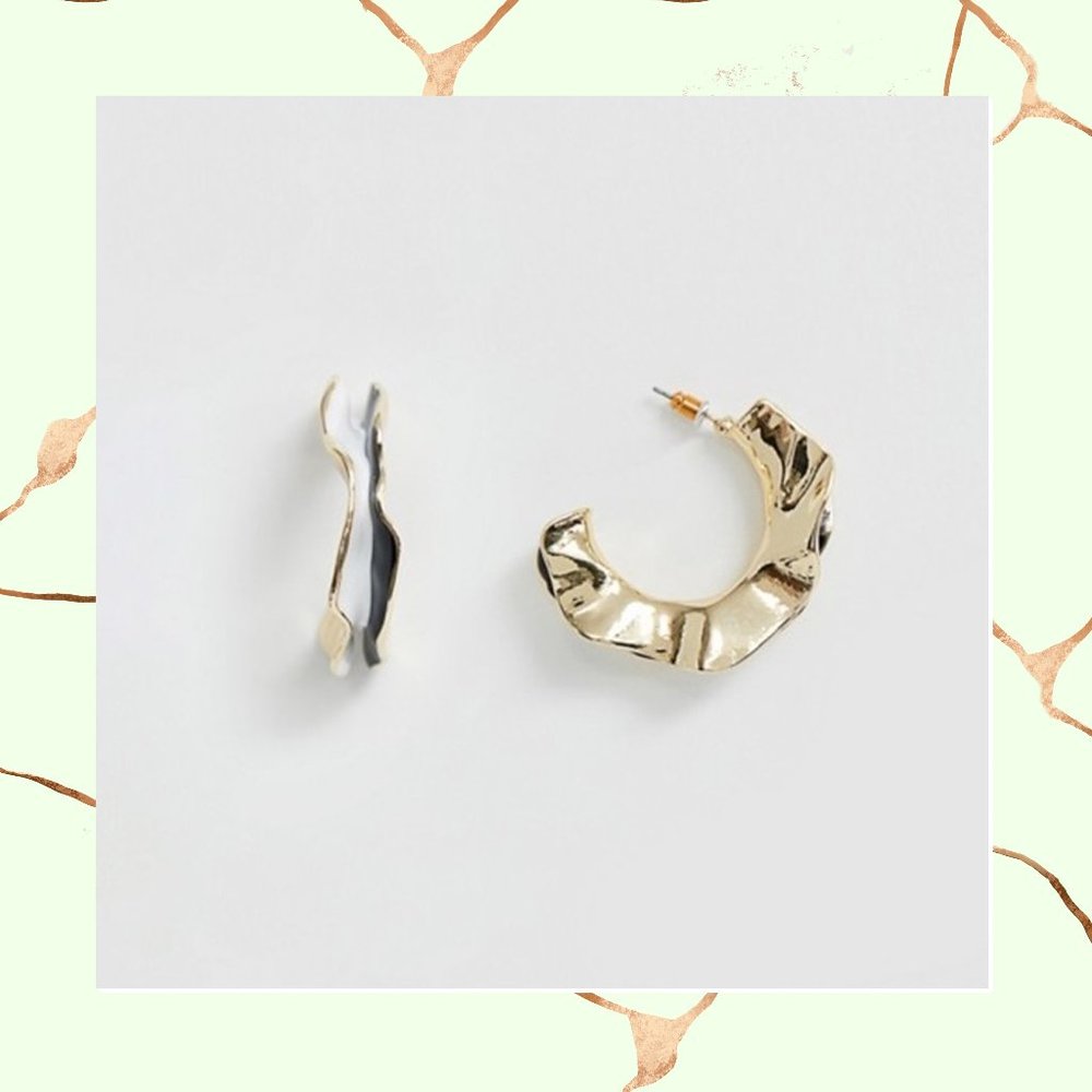 Ruffle two-tone earrings